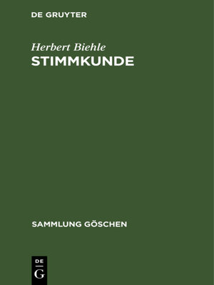 cover image of Stimmkunde